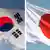 Bildkombo Flaggen Südkorea und Japan