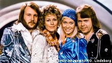 Picture taken in 1974 in Stockholm shows the Swedish pop group Abba with its members (L-R) Benny Andersson, Anni-Frid Lyngstad, Agnetha Faltskog and Bjorn Ulvaeus posing after winning the Swedish branch of the Eurovision Song Contest with their song Waterloo. - Sweden's legendary disco group ABBA announced on April 27, 2018 that they have reunited to record two new songs, 35 years after their last single. The quartet split up in 1982 after dominating the disco scene for more than a decade with hits like Waterloo, Dancing Queen, Mamma Mia and Super Trouper. (Photo by Olle LINDEBORG / TT News Agency / AFP) / Sweden OUT (Photo credit should read OLLE LINDEBORG/AFP/Getty Images)