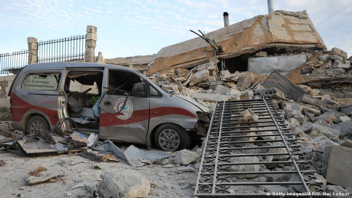 Syrien Zerstörtes Krankenhaus nach Luftangriffen in Kafr Nabl