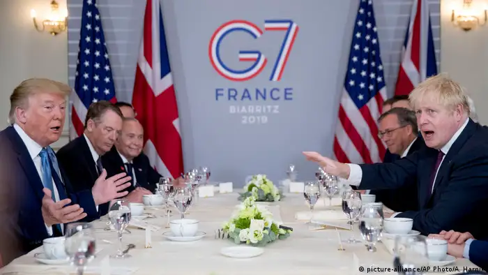 G7-Gipfel in Frankreich | Donald Trump mit Boris Johnson