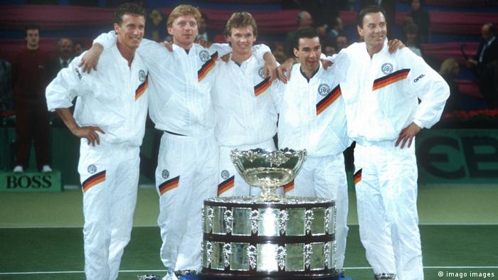 Njemačka reprezentacija nakon pobjede u Davis Cupu 1989.