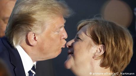 Donald Trump et Angela Merkel lors du sommet du G7 en France