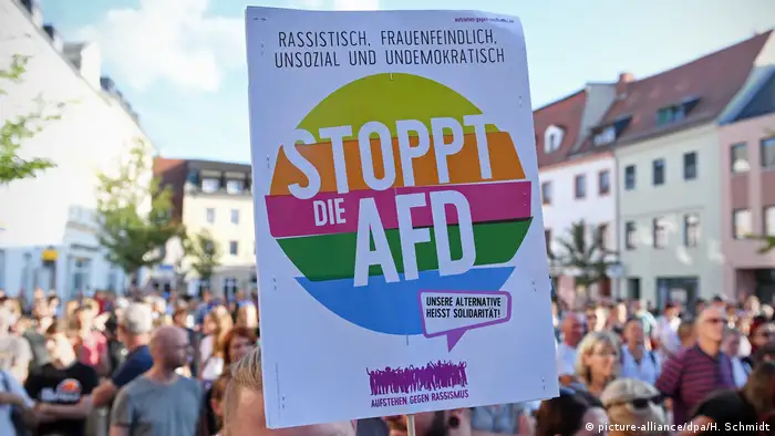 Sachsen AfD-Wahlkampf in Döbeln - Protest
