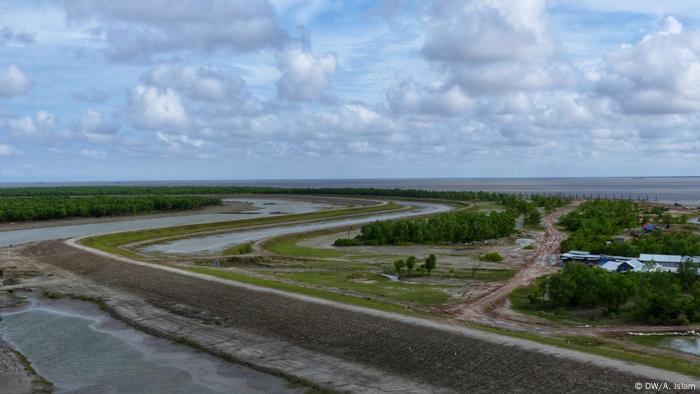 The government has erected a 13-kilometer long and 3-meter high embankment to protect the island from high tide and floods. Still, the outer part of the embankment goes 3 to 4 feet underwater twice a month during high tides, according to the island shopkeepers.