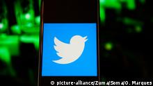 August 7, 2019, Poland: In this photo illustration a Twitter logo seen in a mobile phone. (Credit Image: © Omar Marques/SOPA Images via ZUMA Wire |
