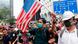 Hongkong Proteste mit US-Flagge Hongkong Proteste mit US-Flagge