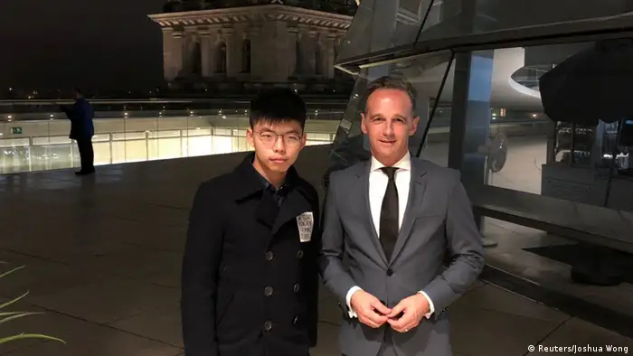 Deutschland | Hongkong-Aktivist Joshua Wong mit Außenminister Heiko Maas
