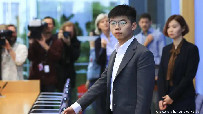 Joshua Wong vor der Bundespressekonferenz