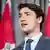 Prime Minister Justin Trudeau address a crowd at a Liberal fundraiser ahead of calling the election