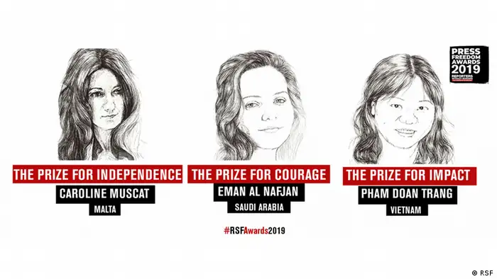 Preisträger Press Freedom Awards von Reporter ohne Grenzen