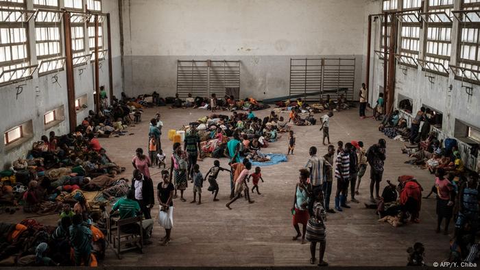 Evacuation center in Mozambique