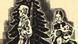 Nazi-era christmas card woodcut, depicting a soldier and a mother with children Nazi-era christmas card woodcut, depicting a soldier and a mother with children