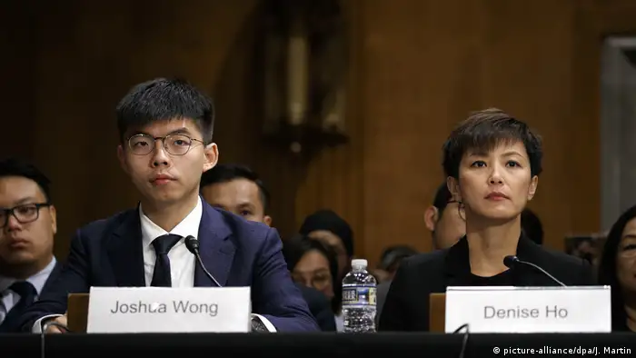 Hongkong-Aktivisten Joshua Wong und Denise Ho vor dem US-amerikanischen Kongress