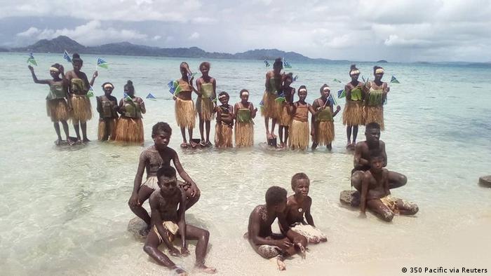 Protestors in the Solomon Islands