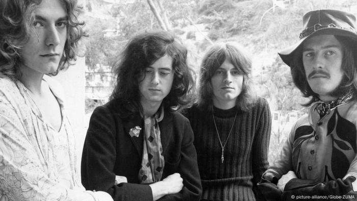 Los cuatro miembros de la banda de rock Led Zeppelin.
