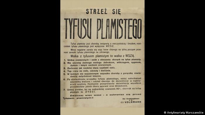 Na plakatima Folkman savetovao poljsko stanovništvo da izbegavaju Jevreje jer oni šire tifus
