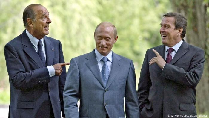 Chirac, Putin y Schröder en 2004. 