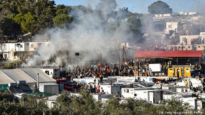 Griechenland Feuer im Moria Flüchtlingslager auf Lesbos