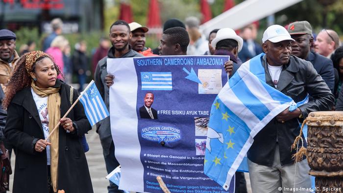 Cameroonians in Berlin demonstrating