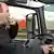 Man yawning whilst driving a truck