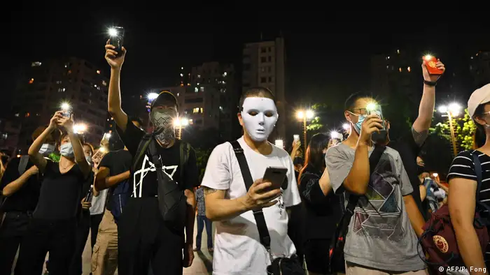 China Hongkong Proteste mit Smartphones