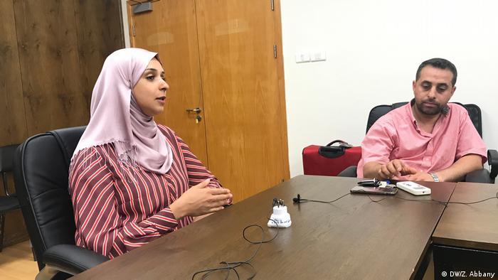 Dr. Ahmed Bassalat (right) and Dr. Hadil Abualrob of An-Najah National University, Nablus