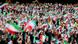Iranian football fans wave the Iranian flag Iranian football fans wave the Iranian flag