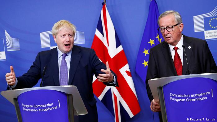 Boris Johnson and the EU's Jean-Claude Juncker