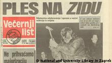Tageszeitungen vom 10/11. November 1989 zu: Artikel: Wie hat die osteuropäische Presse auf den Mauerfall reagiert? Kroatien 11.11.1989 Vecernji list
