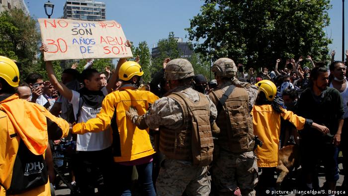 Chile Proteste Zusammenstöße mit der Polizei