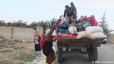 A group of refugees on a truck