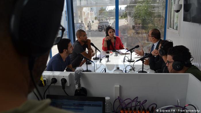 Radiosendung in Tunis, Tunesien