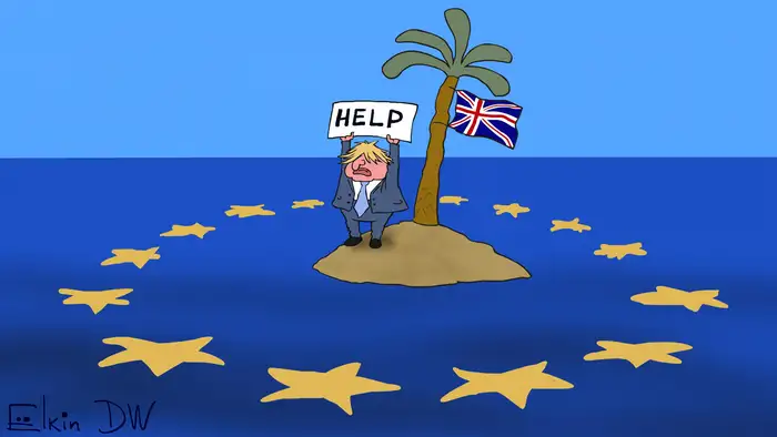 DW-Karikatur von Sergey Elkin - Brexit-Pläne von Boris Johnson