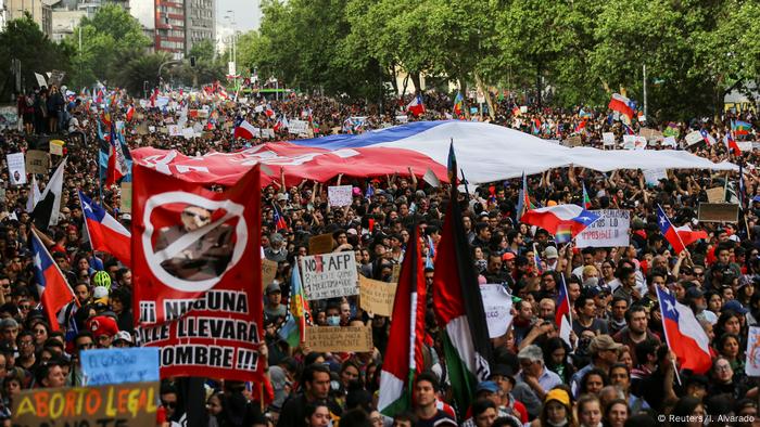 Manifestación en Santiago de Chile, en octubre de 2019.