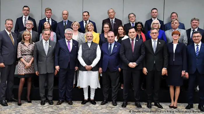 Indien Treffen Premierminister Narendra Modi mit EU Delegation in Neu-Delhi