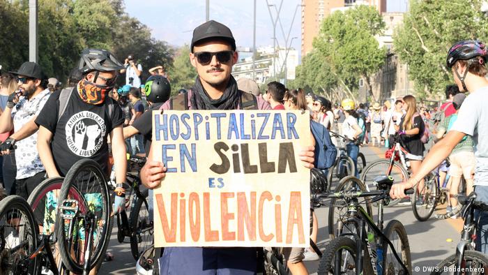 Foto de manifestantes chilenos.