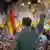 Vox leader Santiago Abascal addresses a crowd in Barcelona