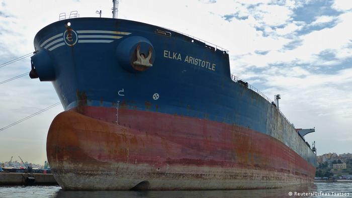 A Greek oil tanker Elka Aristotle is seen in Pireas