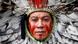 Brazilian indigenous leader with elaborate headdress Brazilian indigenous leader with elaborate headdress