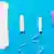 Pad, menstrual cup, tampon on a blue background