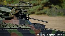 MUNSTER, GERMANY - SEPTEMBER 28: The rocket launcher MILAN of the Bundeswehr, the German armed forces, is seen during a presentation at a three-day Bundeswehr exercise on September 28, 2018 near Munster, Germany. According to media reports the German government is planning to increase defense spending by 40% to EUR 60 billion annually between 2019 and 2023. (Photo by Alexander Koerner/Getty Images)