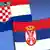 The Croatian and Serbian flags