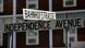 Street sign reading Bahnhofstraße and Independece Avenue in Windhoek, Namibia Street sign reading Bahnhofstraße and Independece Avenue in Windhoek, Namibia
