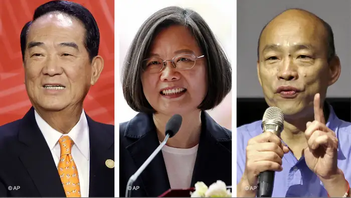 Taiwan Präsidentschaftskandidaten James Soong Chu-yu Tsai Ing-wen Han Kuo-yu