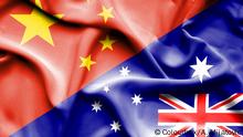 Waving flag of Australia and 