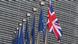A British flag fly next to European Union flags in Brussels A British flag fly next to European Union flags in Brussels