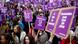 People protesting in Paris against violence against women and femicide People protesting in Paris against violence against women and femicide