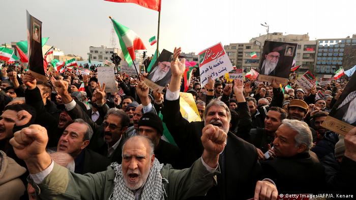 Pro-government demonstrators in Tehran
