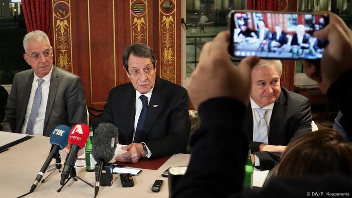 Deutschland | Treffen Antonio Guterres mit dem Präsidenten Zyperns Nikos Anastasiadis und dem türkisch-zyprischen Volksführer Mustafa Akinci
