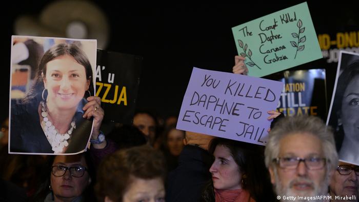 Malta - Proteste zur Ermordung an Daphne Caruana Galizia 